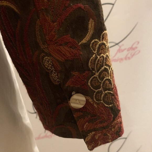 Mechant. Sz Small. Floral Tapestry Button Up Lined Jacket. Long Sleeve. WTC - Picture 6 of 8